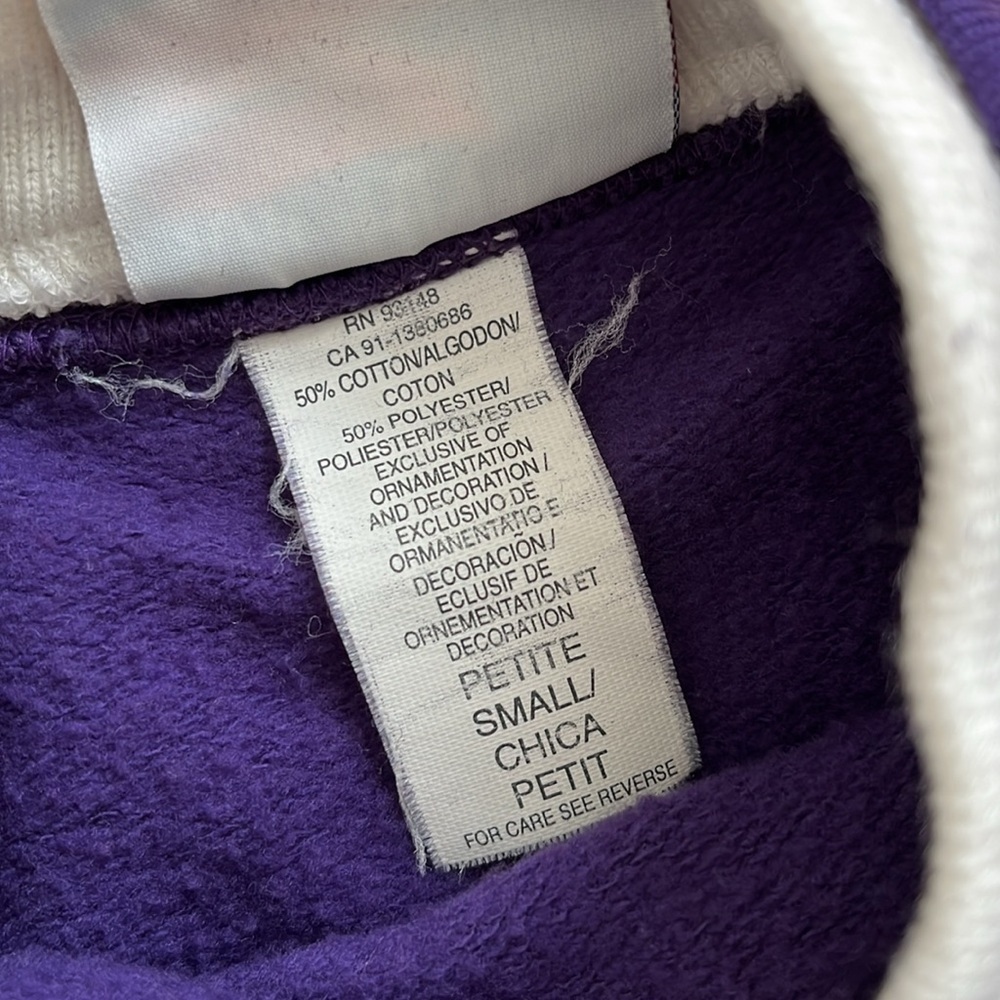 Vintage 90s Made in USA Purple Floral Print Sweatshirt Morning Sun Size Small - Picture 12 of 13